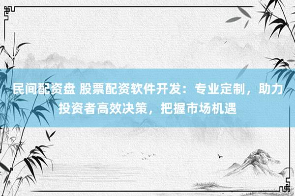 民间配资盘 股票配资软件开发：专业定制，助力投资者高效决策，把握市场机遇