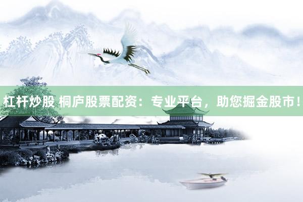 杠杆炒股 桐庐股票配资：专业平台，助您掘金股市！