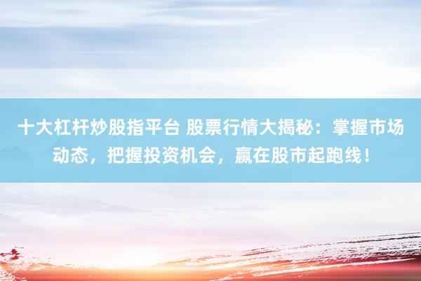 十大杠杆炒股指平台 股票行情大揭秘：掌握市场动态，把握投资机会，赢在股市起跑线！