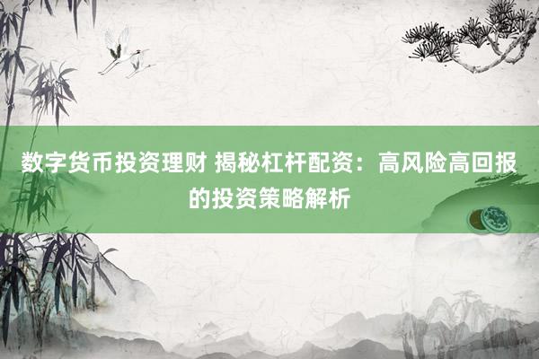 数字货币投资理财 揭秘杠杆配资：高风险高回报的投资策略解析