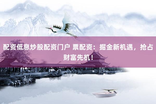 配资低息炒股配资门户 票配资：掘金新机遇，抢占财富先机！