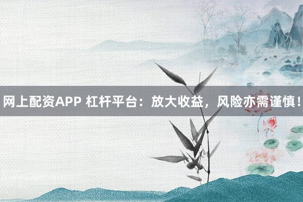 网上配资APP 杠杆平台：放大收益，风险亦需谨慎！