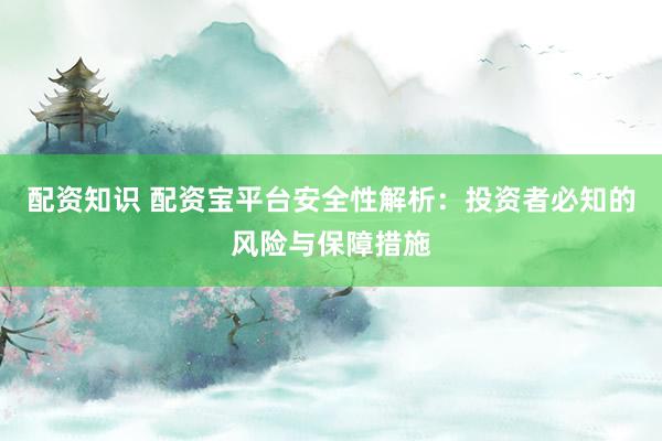 配资知识 配资宝平台安全性解析：投资者必知的风险与保障措施