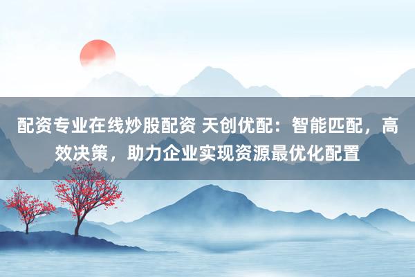 配资专业在线炒股配资 天创优配：智能匹配，高效决策，助力企业实现资源最优化配置