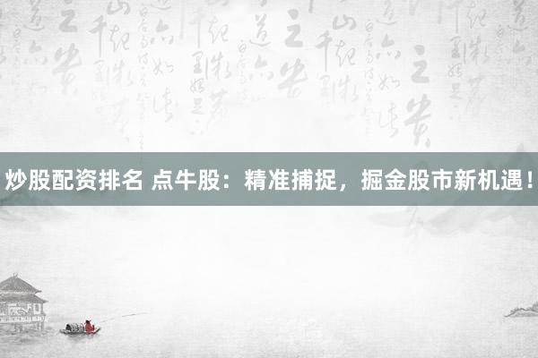 炒股配资排名 点牛股:精准捕捉,掘金股市新机遇!