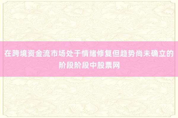 在跨境资金流市场处于情绪修复但趋势尚未确立的阶段阶段中股票网
