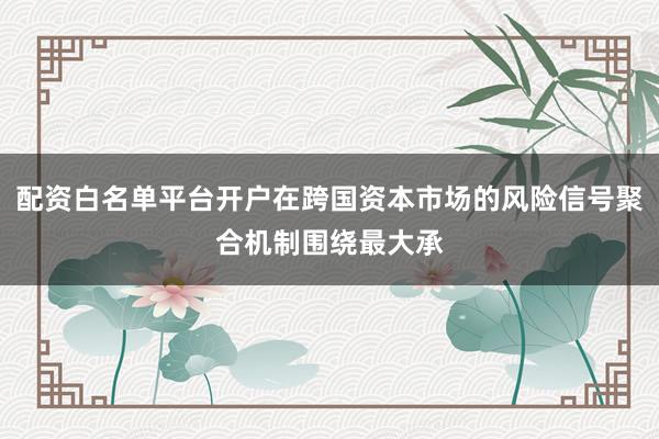 配资白名单平台开户在跨国资本市场的风险信号聚合机制围绕最大承
