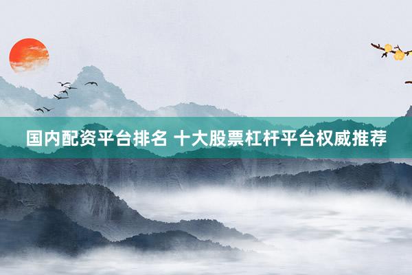 国内配资平台排名 十大股票杠杆平台权威推荐