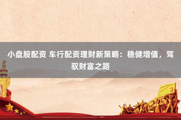 小盘股配资 车行配资理财新策略：稳健增值，驾驭财富之路